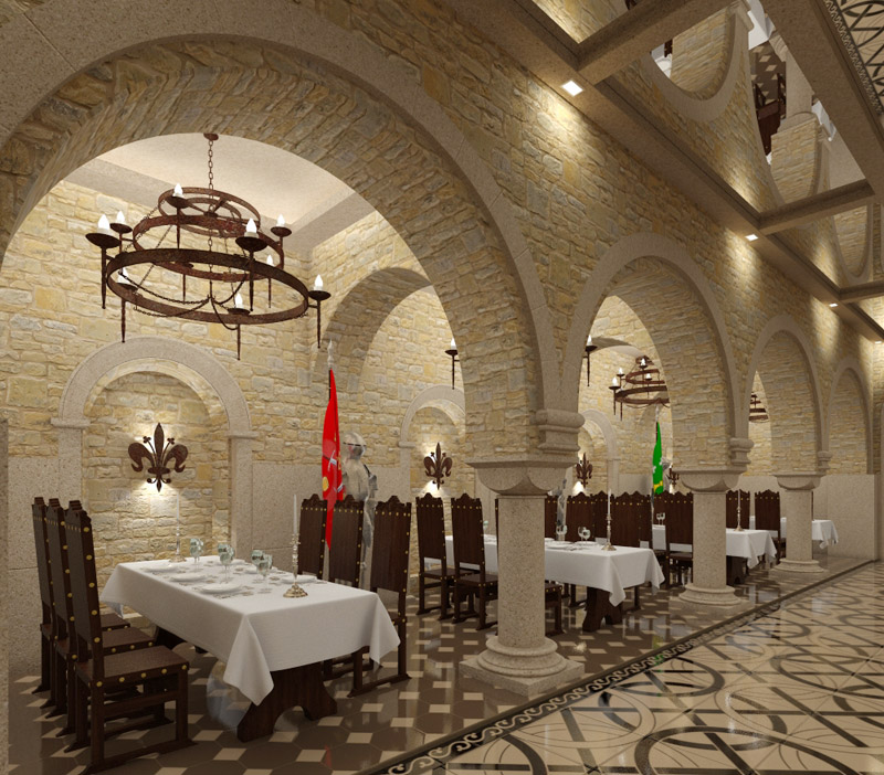 Ресторан в романском стиле Романский стиль в интерьере ресторана