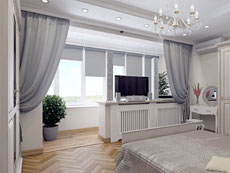 фото интерьер спальни с балконом
