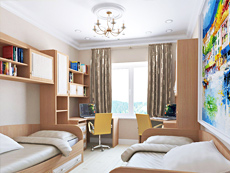 Дизайн интерьера комнаты для подростка в квартире 73 кв.м